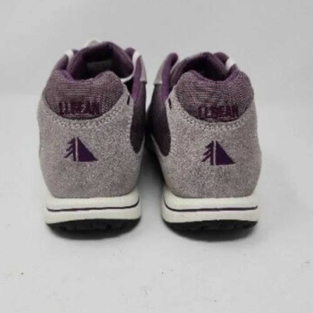 L.L‎ Bean Womens 296445 Lace Up Round Toe Gray Purple Sneakers Shoes Size US 8M.
